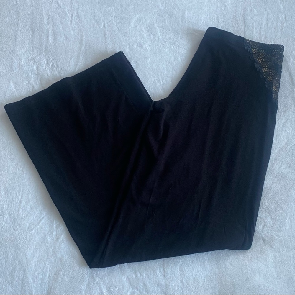Cosabella Wide Leg Palazzo Lacy Lounging Black stretch Knit Pants Italy pants 🔥 - Picture 7 of 7